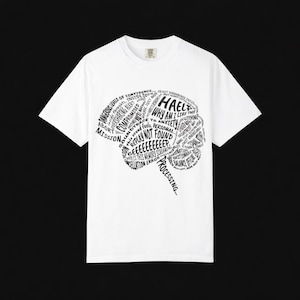 Brain Word Art T-shirt | Anatomy Typography Tee, Neuro Science Design image 1