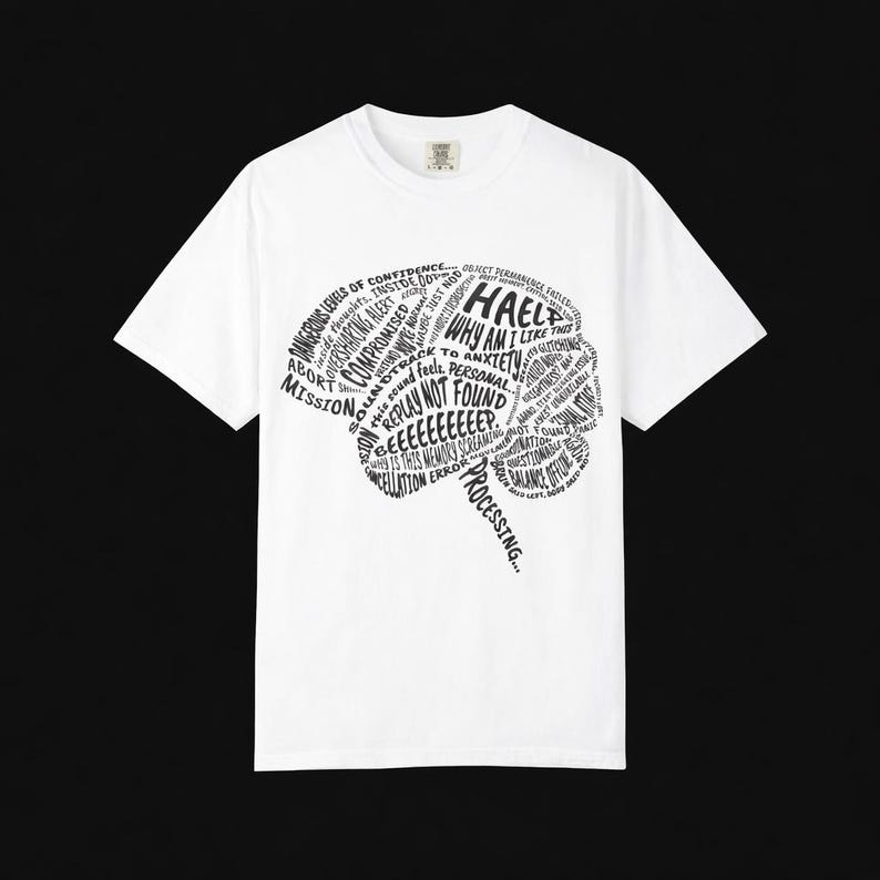 Brain Word Art T-shirt | Anatomy Typography Tee, Neuro Science Design image 1