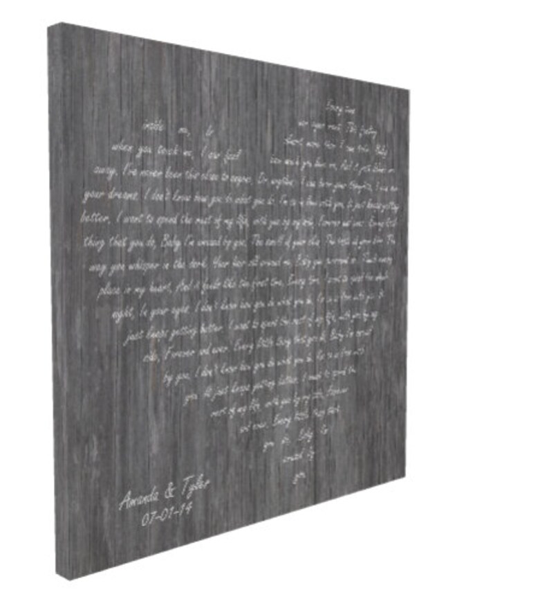 Song Lyrics In Heart On Canvas Etsy