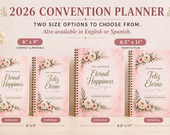 JW Convention Notebook 2026 Eternal Happiness (74 pages) with Keepsake Bookmark