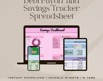 Debt Payoff and Savings Tracker Spreadsheets for Busy Moms | Editable Google Sheets Finance Tracker