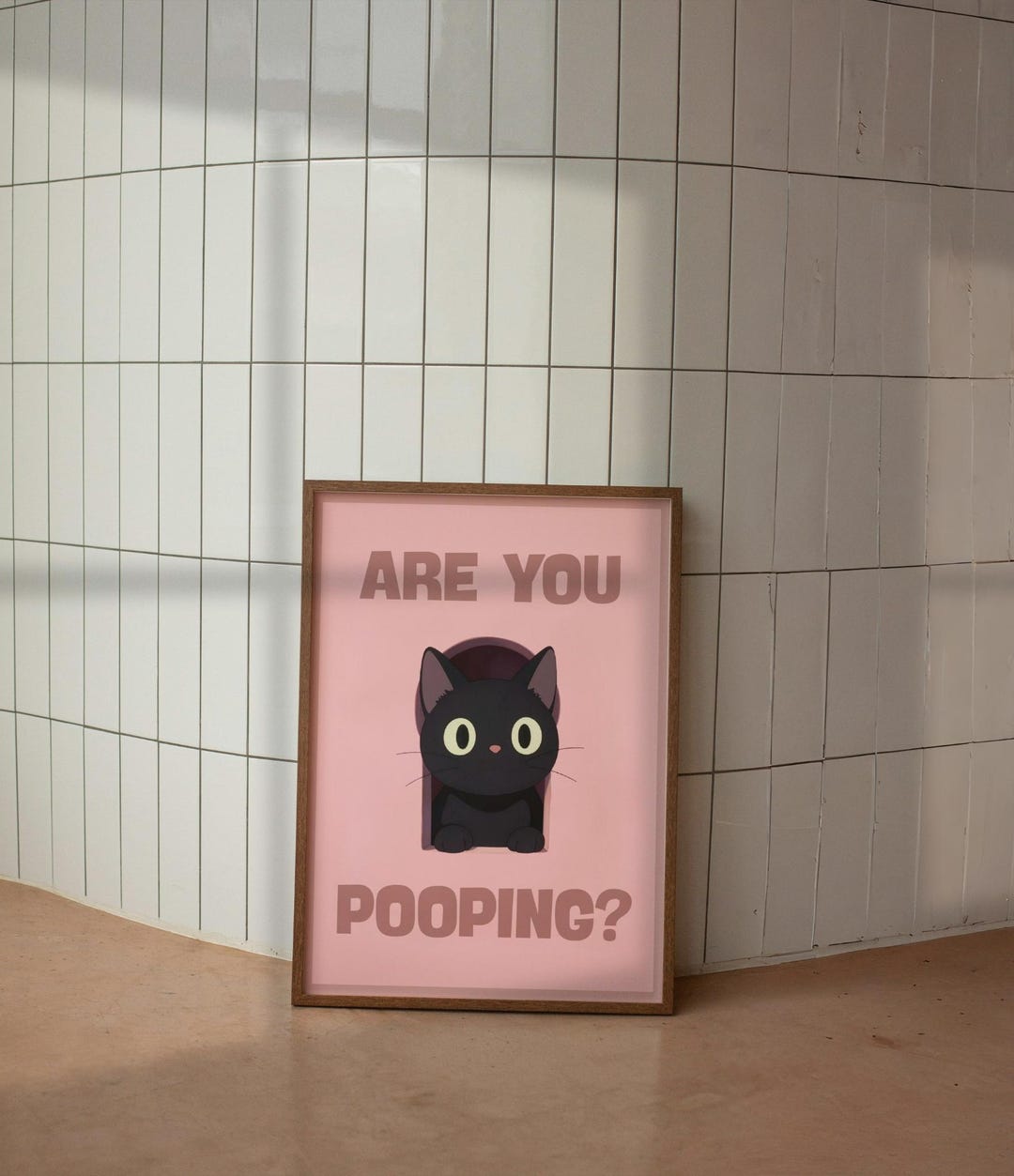 Are You Pooping Art Print | Funny Toilet Poster | Cat Bathroom Wall Art ...
