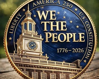 Moneda "Nosotros el Pueblo" 1776–2026, moneda del águila patriótica del 250 aniversario de EE. UU., regalo coleccionable de la libertad estadounidense.