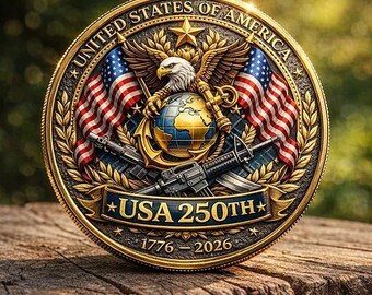 Moneda conmemorativa del 250 aniversario de EE. UU. (1776-2026), moneda militar en homenaje a los héroes caídos, regalo patriótico para veteranos de EE. UU.