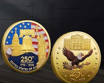 Moneda de oro del 250 aniversario de EE. UU. (1776-2026), moneda American Eagle Liberty Bell, artículo coleccionable patriótico de los Estados Unidos.