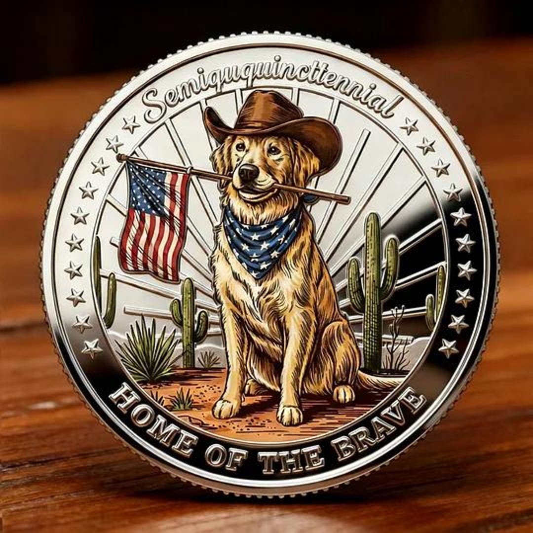 Patriotic Dog Coin USA 250th Anniversary 1776–2026, Labrador Puppy ...
