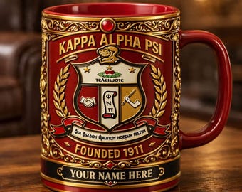 Personalized Kappa Alpha Psi Mug, Custom Fraternity Gift, Kappa Alpha Psi Coffee Cup with Name, Nupes Gift, Greek Life Mug