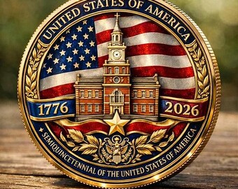 Moneda del 250 aniversario de EE. UU. (1776-2026), moneda American Eagle Liberty Bell, regalo patriótico del Independence Hall, recuerdo del 4 de julio
