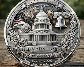 Moneda conmemorativa del 250 aniversario de EE. UU. (1776-2026), moneda del Capitolio con el águila de la libertad, moneda conmemorativa de la independencia estadounidense, regalo patriótico de EE. UU.