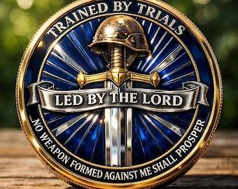 Moneda conmemorativa de la fe cristiana, moneda "Guiados por el Señor", moneda con la cruz y el escudo de la armadura de Dios, regalo religioso para hombres.