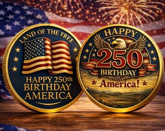 Moneda del 250 aniversario de EE. UU., moneda conmemorativa del 250 aniversario de Estados Unidos, moneda de oro patriótica, regalo del Día de la Independencia, recuerdo del águila con la bandera estadounidense