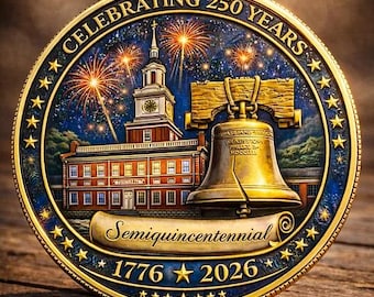 Moneda conmemorativa de los 250 años de libertad de EE. UU. (1776-2026), moneda del semicentenario, moneda de la Armada con la bandera estadounidense, regalo del Día de la Independencia.