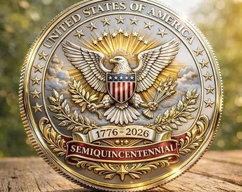USA 250 Years of Freedom Challenge Coin 1776–2026, We The People Constitution Coin, American Eagle Semiquincentennial Coin