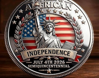 Moneda del 250 aniversario de la independencia de EE. UU. (1776-2026), moneda de la Estatua de la Libertad, regalo patriótico del 4 de julio.