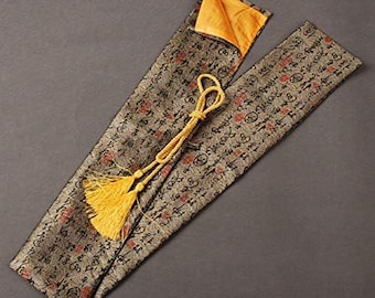 Borsa per spada in seta, delicata ed elegante, realizzata a mano, con motivo calligrafico, per katana da samurai giapponese, morbida e adattabile.