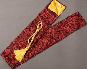 Handmade Red Dragon Sword Bag for Samurai Japanese Katana Nice Sword Fitting