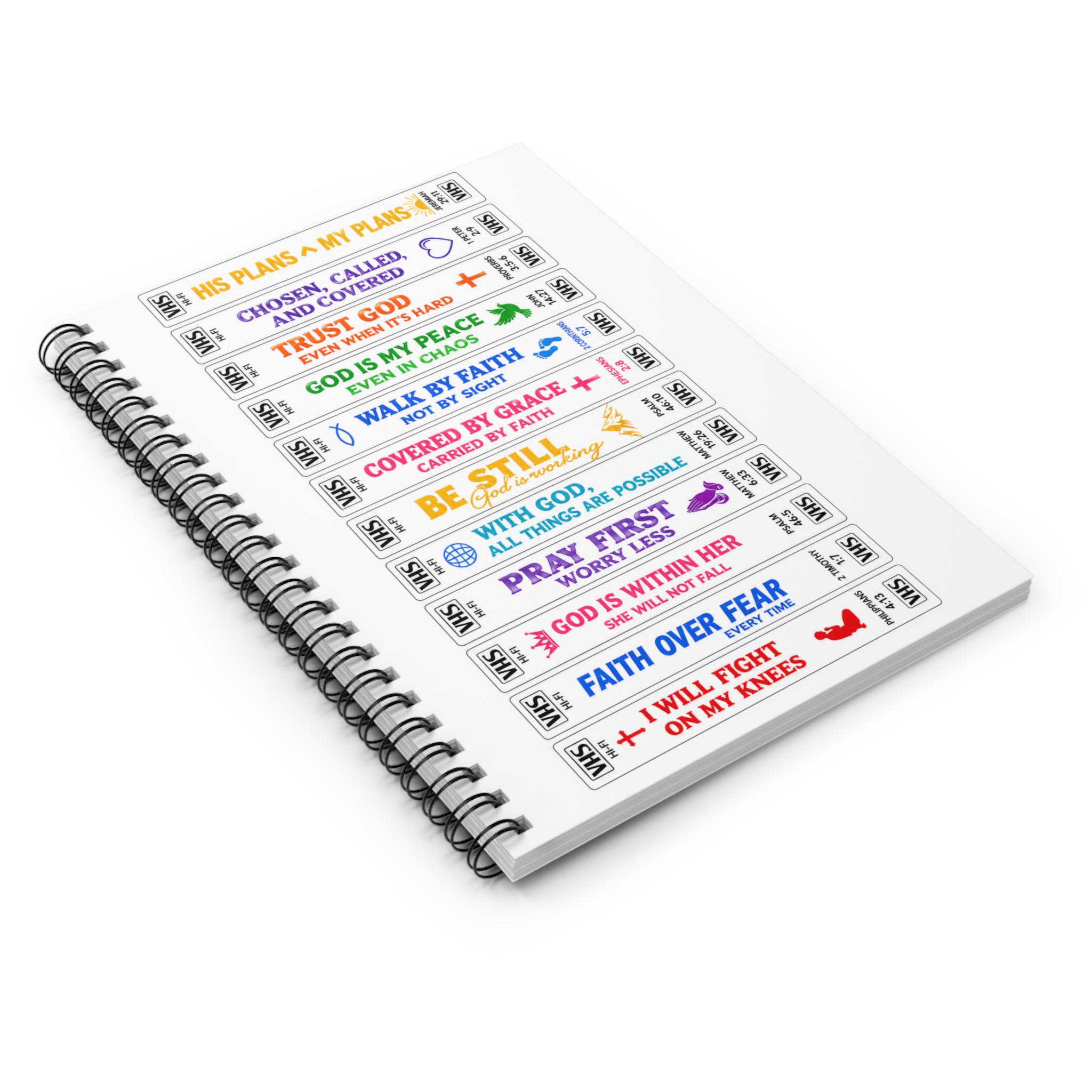 Stacked Vintage VH1 Christian Bible Verses Spiral Notebook | Ruled ...