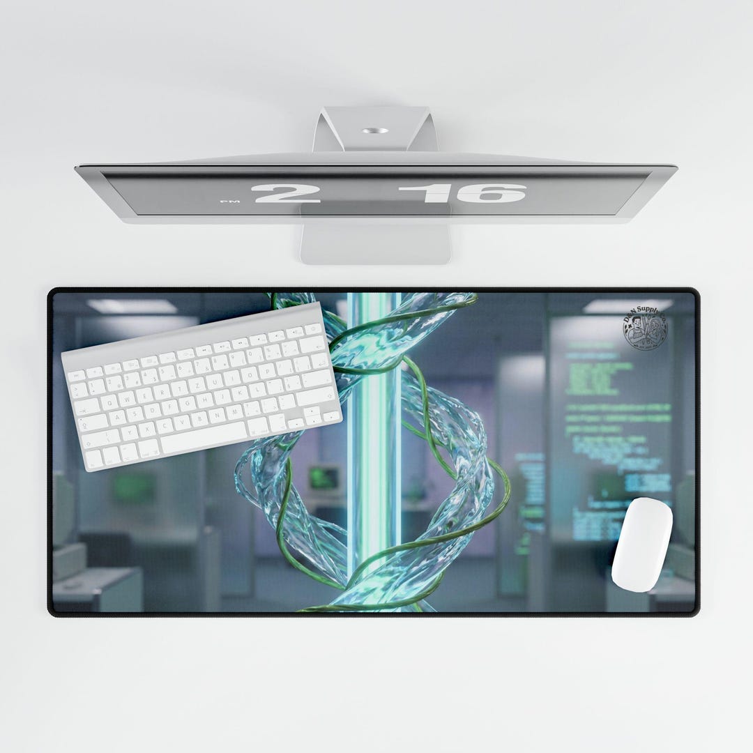 Futuristic DNA Helix Desk Mat | Sci-fi Biotech Lab Mousepad - Etsy