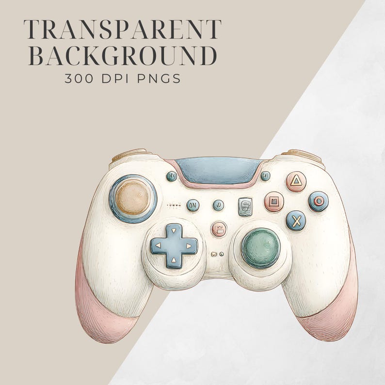 Cute Game Controller Clipart, Pastel Gaming PNG Illustration, Cozy ...