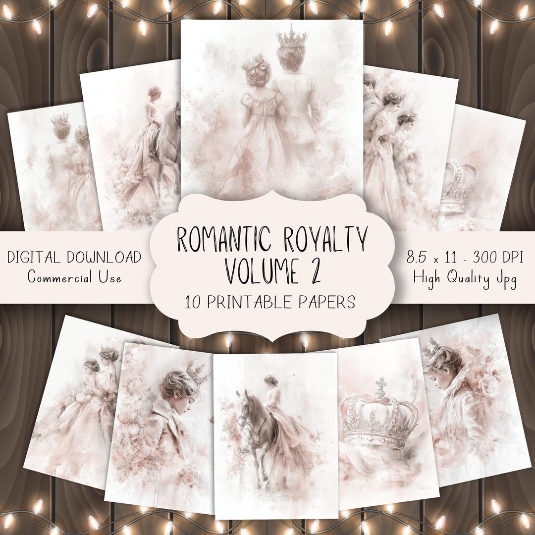 Princess Backing Paper Pink Sepia Romantic Royalty Printable Papers, Vintage Princess and ...