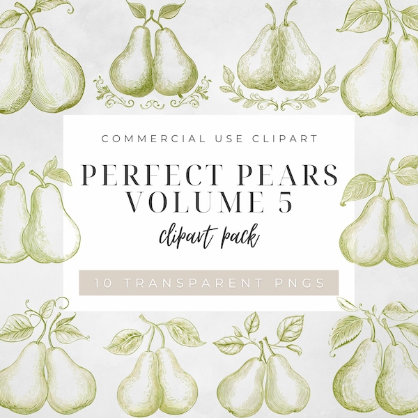 Pear Sketch Clipart - Etsy UK