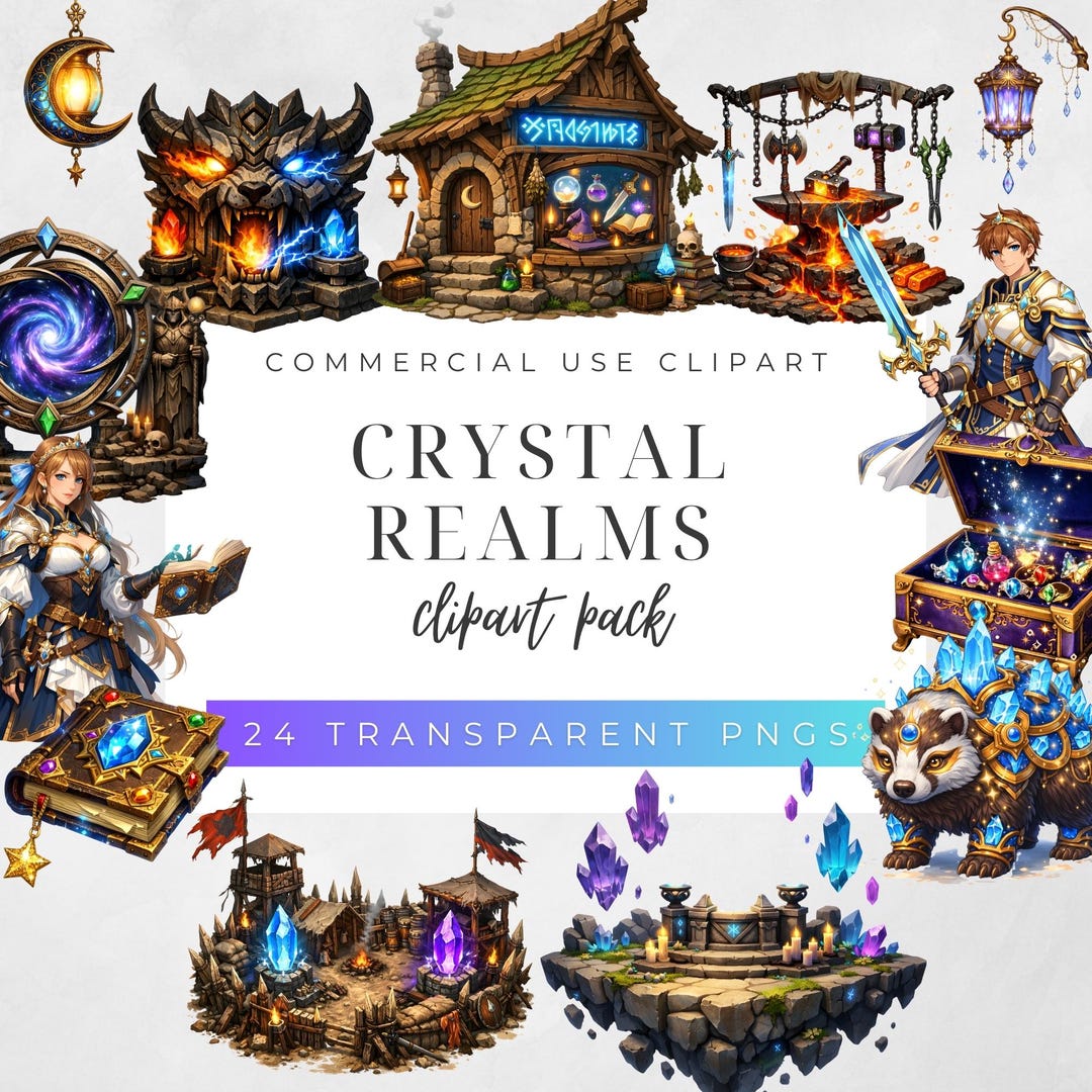 Rpg Great Graphics Fantasy RPG Clipart Pack, Crystal Realm PNG Graphics, Magical Buildings ...