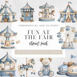 Carousel Watercolor Clipart, Carousel Horse, Carousel Nursery Art, Baby Shower, Carnival Clipart, Carousel Pony, Birthday Clipart, Horses
