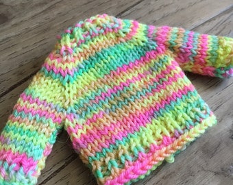 Neon Nights Chunky Knit Cozy Doll Sweater, 1/6th doll