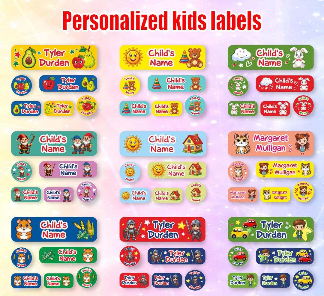 Personalized Kids Labels - Etsy