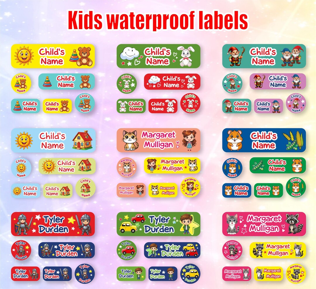 Kids Waterproof Labels, Waterproof Camp Name Labels for Kids, Daycare ...