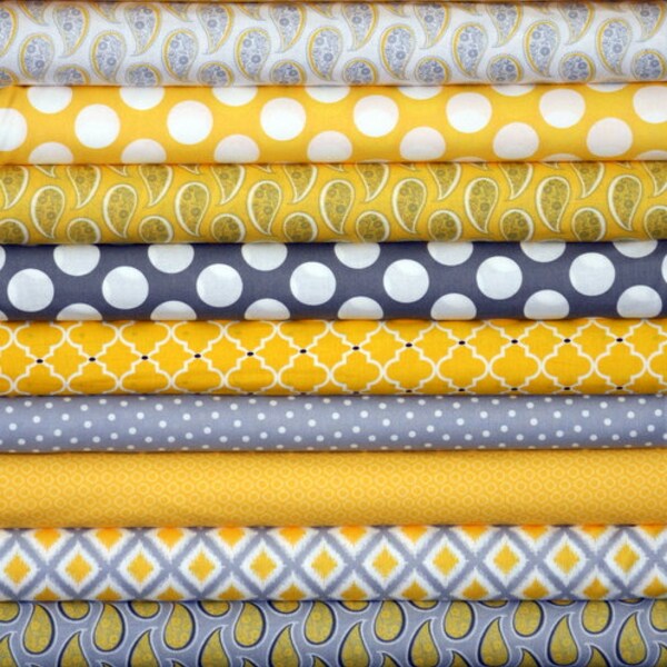 Fat Quarter Fabric Bundle for quilt or craft Gray Matters Bundle by Jackie Savage McFee for Camelot Fabrics 11 Fat Quarters