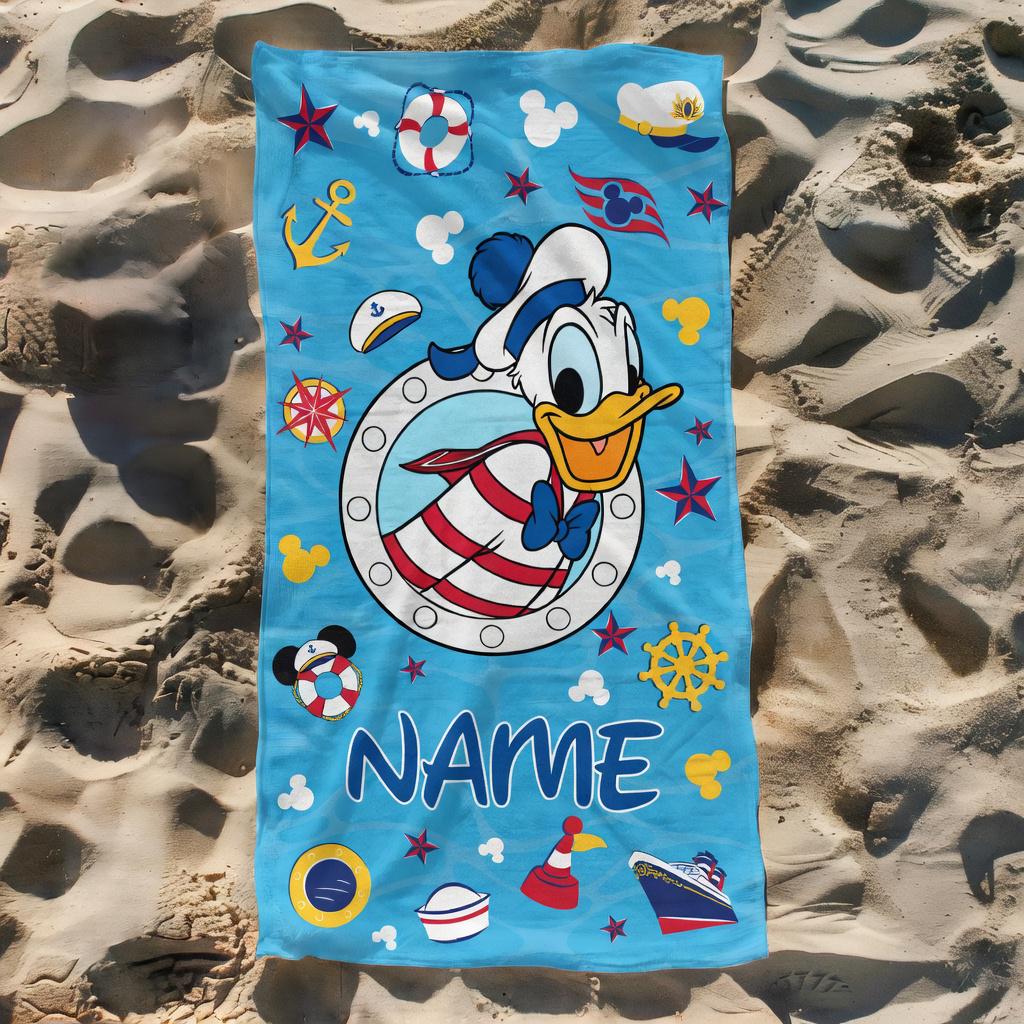 Discover Donald Duck Beach Towel, Disneyland Bath Towel, Pool Towel, Disneyland Gift For Boys, Toddler Beach Towel, Summer Vacation