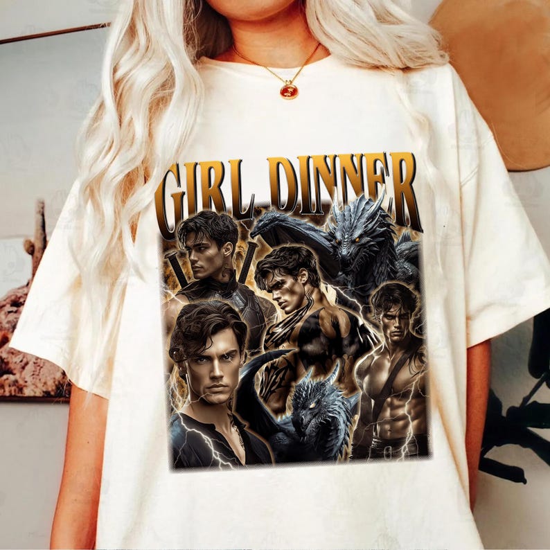 Xaden Riorson Girl Dinner Shirt, Vintage Fourth Wing Shirt, Retro Dragon Rider Shirt, Gift For Book Lovers, Basgiath War, Bookish Tee image 3