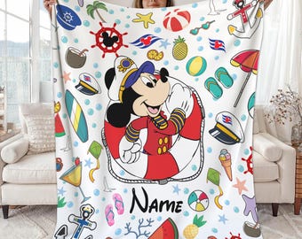 Personalized All Characters Disneyland Cruise Line Blanket, Mickey and Friends Cruise Trip, Disneyworld Family Cruise Vacation 2026 Gift