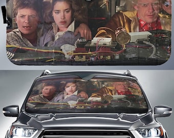 Back To The Future Car Sun Shade Marty McFly And Emmett Brown Car Sun Shade Car Windshield Car Accessories