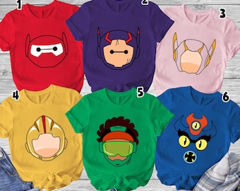 Custom Big Hero 6 Shirt, Baymax Hiro Gogo Wasabi, Disneyland Family Vacation Tee, Disneyland Trip Shirt, Kids Birthday Gift