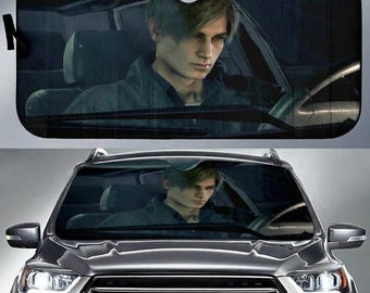 Leon Kennedy Resident Evil 9 Car Sunshade, Resident Evil Requiem Car Windshield, Resident Evil Car Accessory, Horror Game Fan Car Decoration