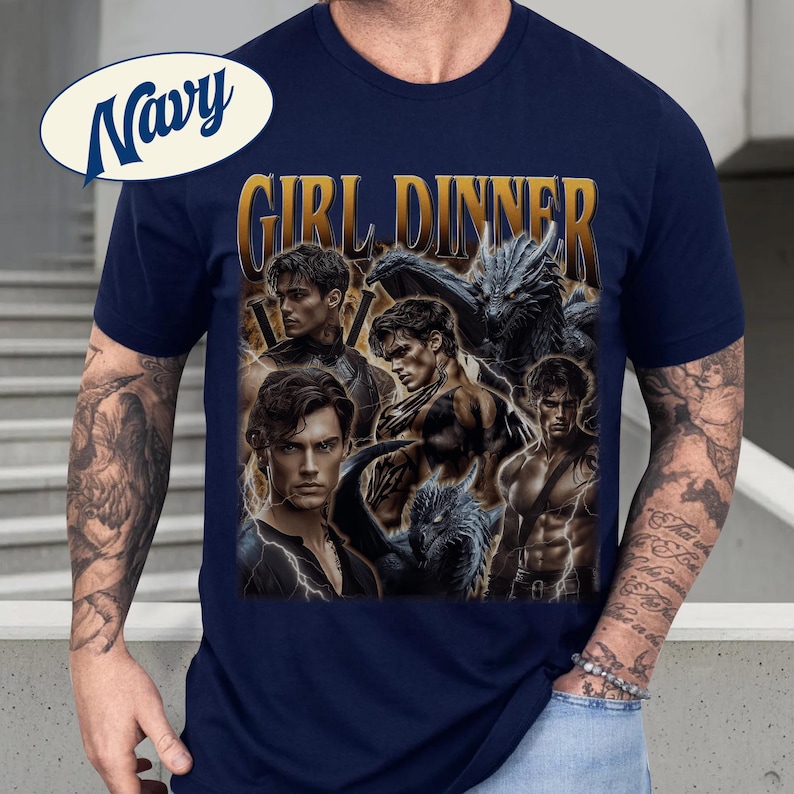 Xaden Riorson Girl Dinner Shirt, Vintage Fourth Wing Shirt, Retro Dragon Rider Shirt, Gift For Book Lovers, Basgiath War, Bookish Tee image 5