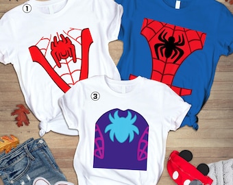 Spidey and His Amazing Friends Costume Halloween Shirt, Spider Man Costume Shirt, Miles Morales Ghost Spider Halloween, Halloween Group