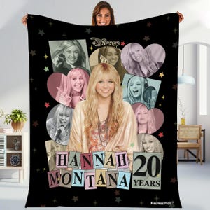 Hannah Montana 20th Anniversary Blanket, Disneyland Channel Hannah Montana Blanket, Pop Star Magic Kingdom, Disneyland Family Trip Blanket immagine 1