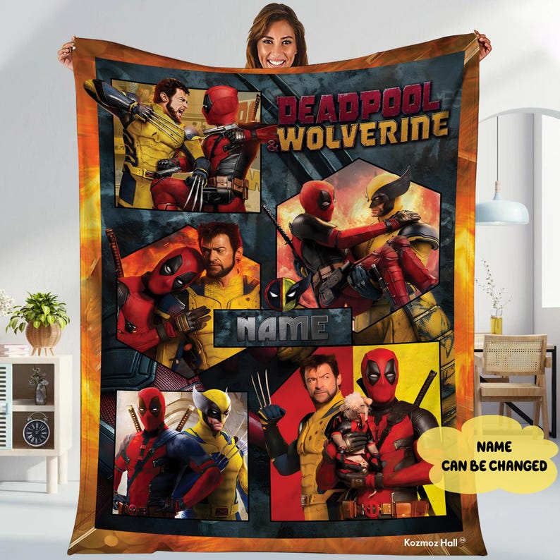 Deadpool And Wolverine Blanket, Deadpool Wolverine Blanket, Deadpool Avengers Superhero Throw Blanket for Bed Couch Sofa image 1