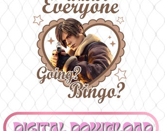 Where Everyone Going Bingo PNG, Resident Evil 9 Requiem Shirt, Leon Kennedy Re Video Game Shirt, Survival Horror Vintage, Digital Download