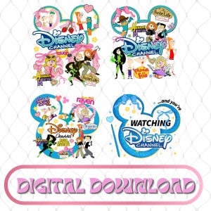 Disneyland Channel Movie PNG Bundle, Phineas And Ferb Lizzie McGuire High School Musical, Walt Disneyworld, Disneyland Trip Digital Download