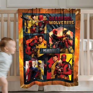Deadpool And Wolverine Blanket, Deadpool Wolverine Blanket, Deadpool Avengers Superhero Throw Blanket for Bed Couch Sofa image 2