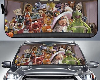 Parasole per auto con personaggi dei Muppet, copertura per parabrezza, parasole per parabrezza con il tema del film dei Muppet di Disneyland.