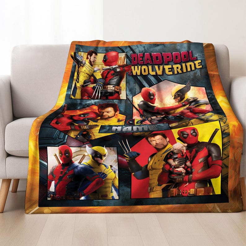 Deadpool And Wolverine Blanket, Deadpool Wolverine Blanket, Deadpool Avengers Superhero Throw Blanket for Bed Couch Sofa image 3