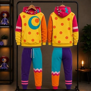 Zooble The Amazing Digital Circus 3D Kostuum Hoodie Sweatshirt, TADC Zooble Karakter Halloween Kostuum T-shirt, Halloween Bijpassende Outfit