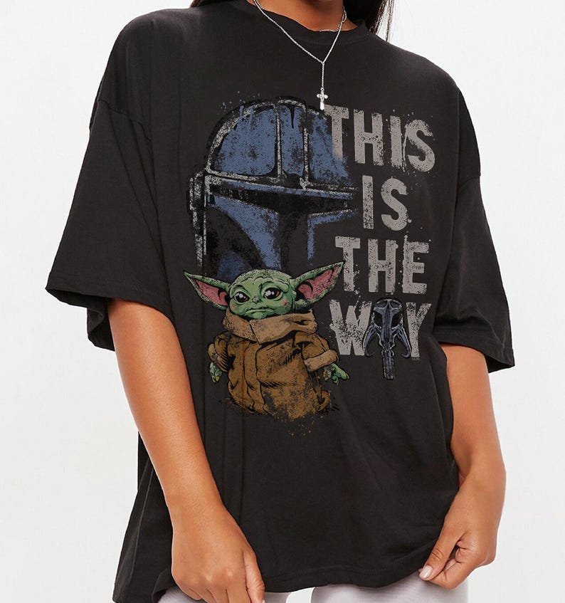 StarWars The Mandalorian and Grogu This is the Way Graphic T-Shirt, Retro Grogu Bounty Hunter Tee, Vintage 90s StarWars Fan Gift Shirt image 2