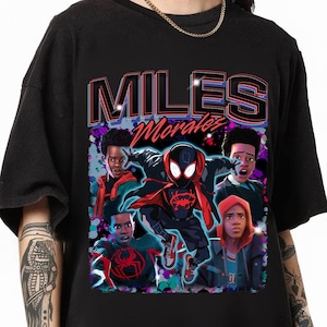 Miles Morales Shirt, Miles Morales Homage Shirt, Vintage Spider Man Shirt, Black Spider Man, Spider-Man Across the Spider-Verse Shirt image 1