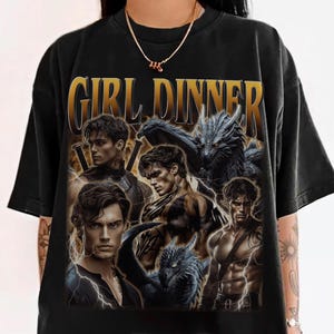 Xaden Riorson Girl Dinner Shirt, Vintage Fourth Wing Shirt, Retro Dragon Rider Shirt, Gift For Book Lovers, Basgiath War, Bookish Tee image 2